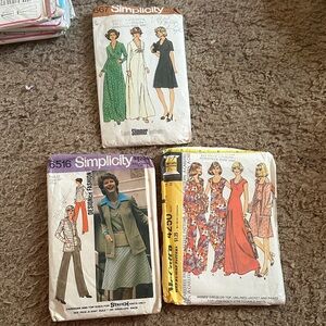 Vintage 1974 simplicity and McCall’s sewing patterns 3pc lot